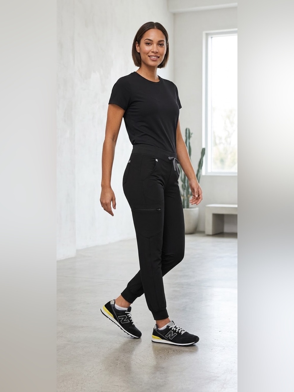 FIGS Zamora Jogger Scrub Black Pants Size XXS PO2255